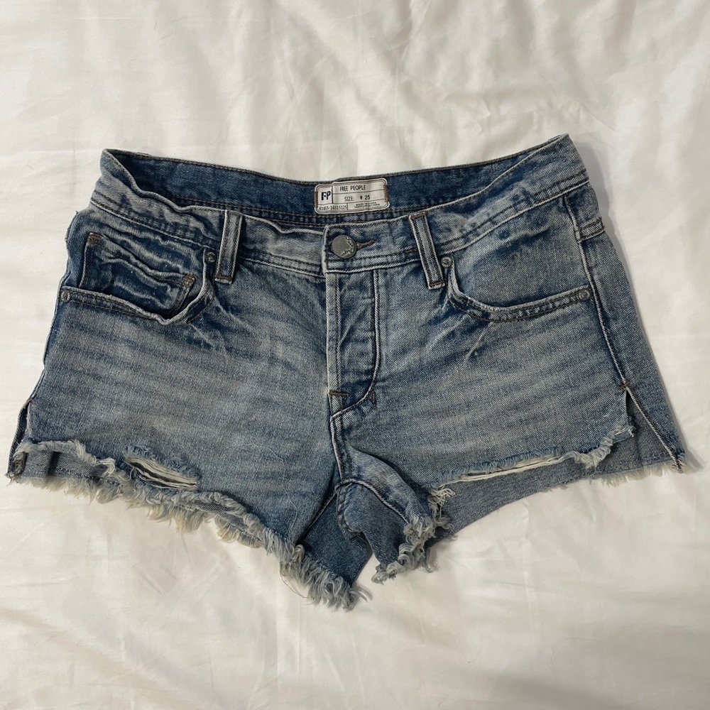 Free People Sharkbite Denim Shorts